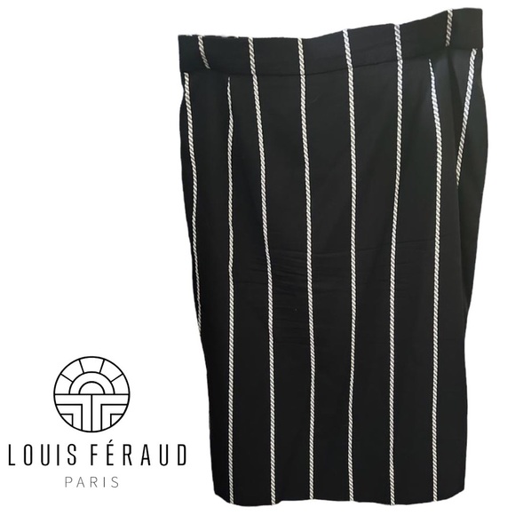 Elegant Classic Louis Feraud Dark Navy blue/Black Skirt/Blazer Suit Sz10 - Picture 7 of 8